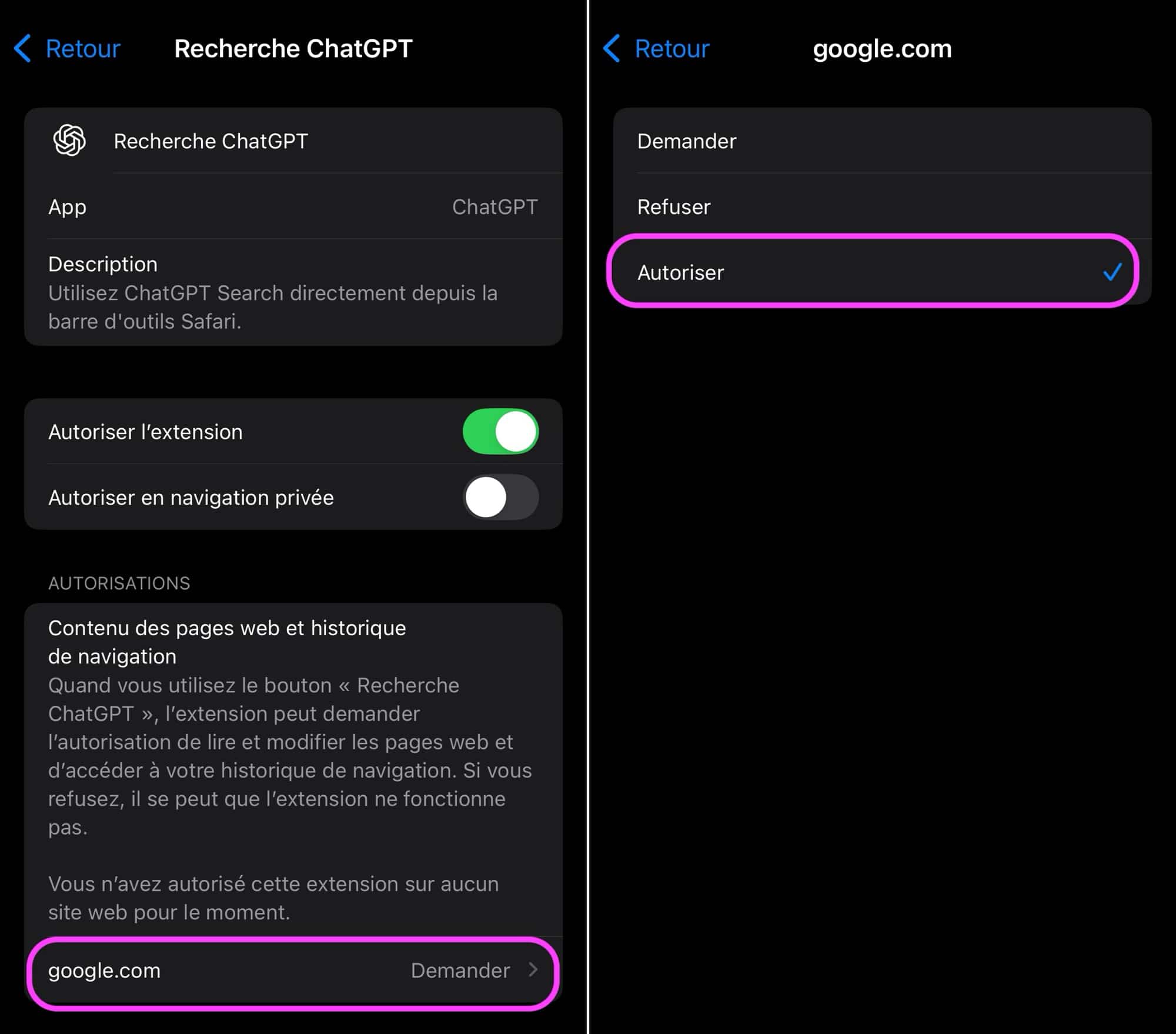 Autoriser Google.com