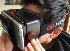 テスト前: iPhone および Android 用の Homido バーチャル リアリティ ヘッドセットの写真
